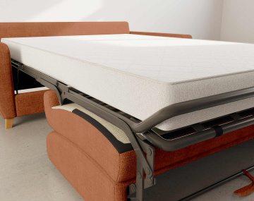 Canapé THIBAULT 3 places convertible express couchage quotidien 140 cm matelas 14 cm velours texturé | Best Mobilier