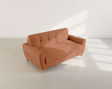 Canapé THIBAULT 3 places convertible express couchage quotidien 140 cm matelas 14 cm velours texturé | Best Mobilier