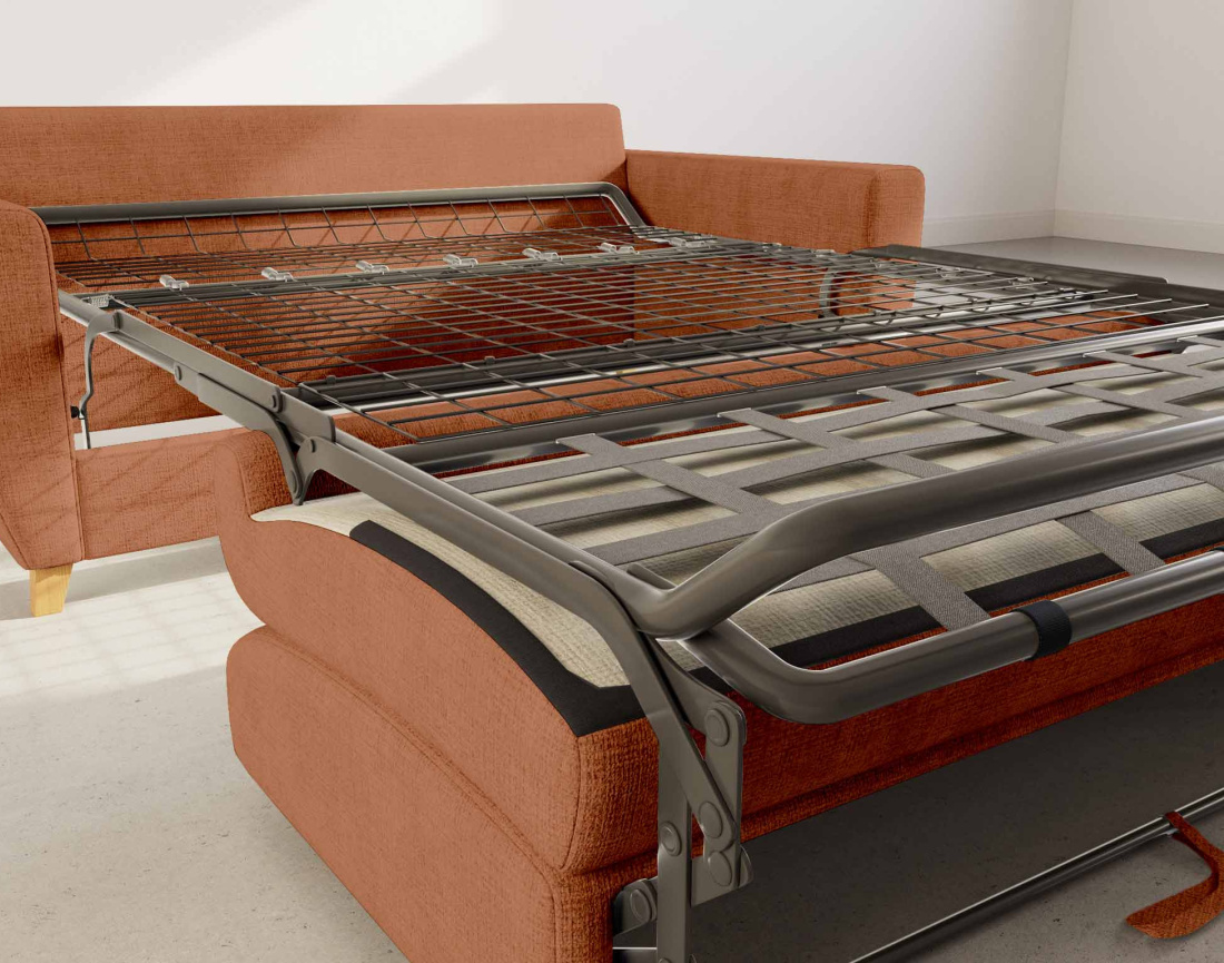 Canapé THIBAULT 3 places convertible express couchage quotidien 140 cm matelas 14 cm velours texturé | Best Mobilier