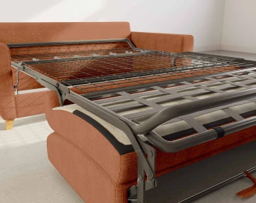 Canapé THIBAULT 3 places convertible express couchage quotidien 140 cm matelas 14 cm velours texturé | Best Mobilier