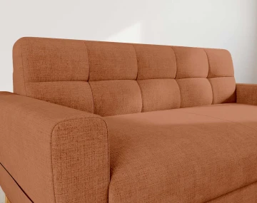 Canapé THIBAULT 3 places convertible express couchage quotidien 140 cm matelas 14 cm velours texturé | Best Mobilier