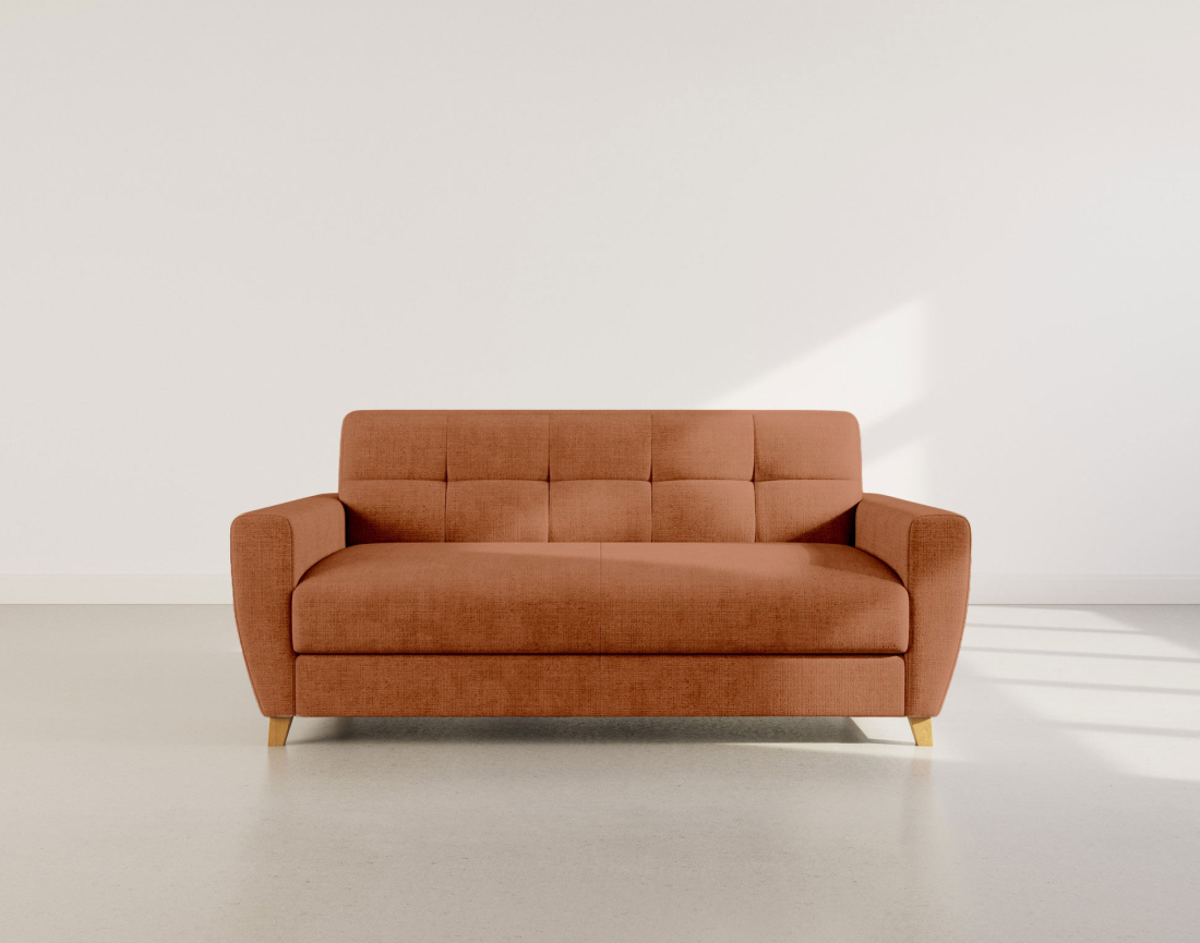 Canapé THIBAULT 3 places convertible express couchage quotidien 140 cm matelas 18 cm velours texturé | Best Mobilier