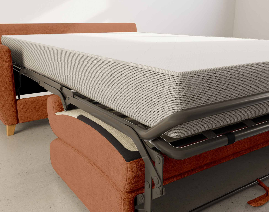 Canapé THIBAULT 3 places convertible express couchage quotidien 140 cm matelas 18 cm velours texturé | Best Mobilier