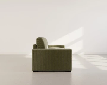 Canapé TRISTAN 3 places convertible express couchage quotidien 140 cm matelas 18 cm en velours côtelé
