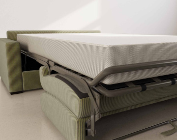 Canapé TRISTAN 3 places convertible express couchage quotidien 140 cm matelas 18 cm en velours côtelé