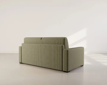 Canapé TRISTAN 3 places convertible express couchage quotidien 140 cm matelas 18 cm en velours côtelé