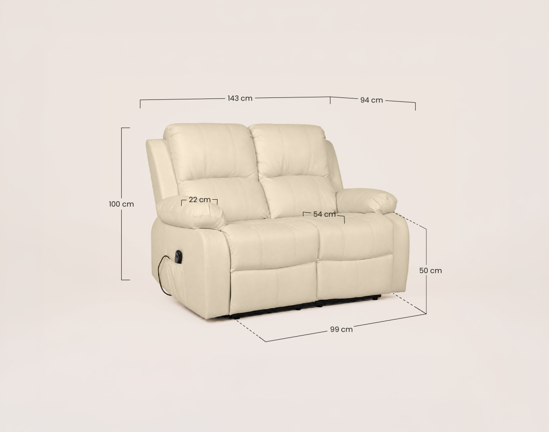 Canapé ARMAND 2 places relax électrique en simili | Best Mobilier