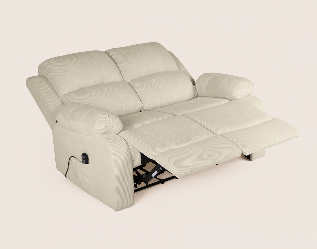 Canapé ARMAND 2 places relax électrique en velours côtelé | Best Mobilier