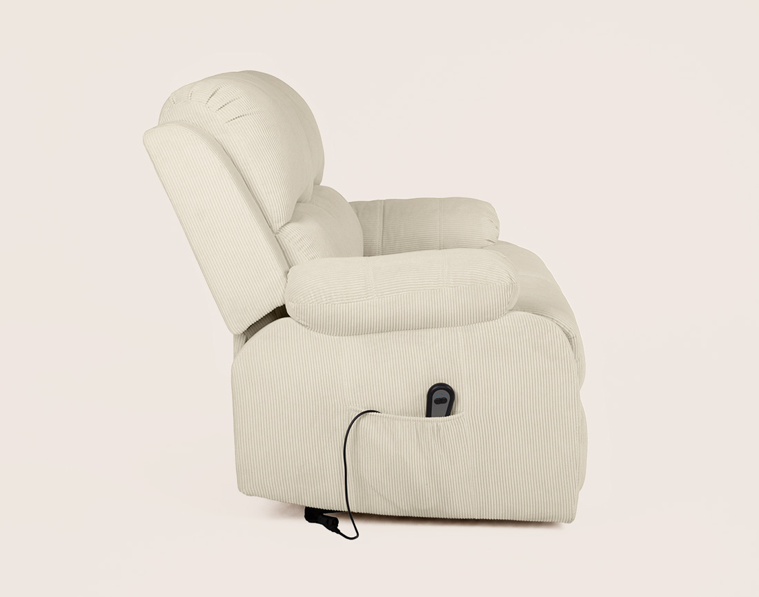 Canapé ARMAND 2 places relax électrique en velours côtelé | Best Mobilier