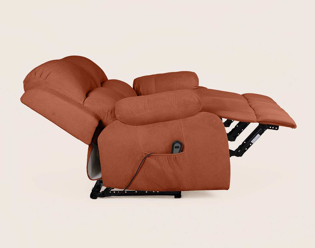 Canapé ARMAND 2 places relax électrique en velours côtelé | Best Mobilier