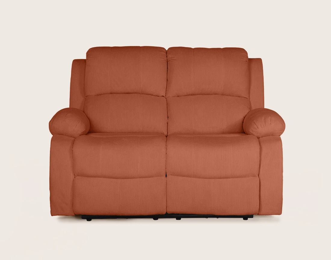 Canapé ARMAND 2 places relax électrique en velours côtelé | Best Mobilier