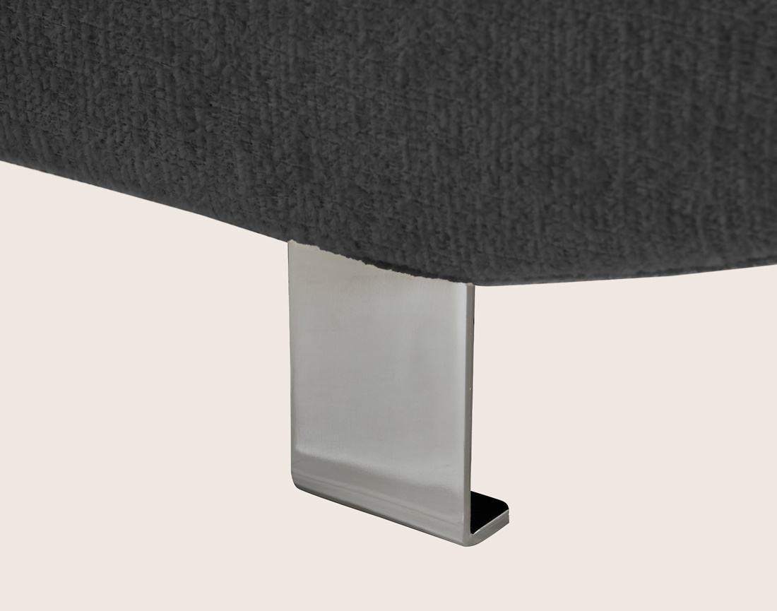 Canapé MARGAUX d'angle droit 5 places convertible avec coffre et têtières réglables en velours texturé | Best Mobilier