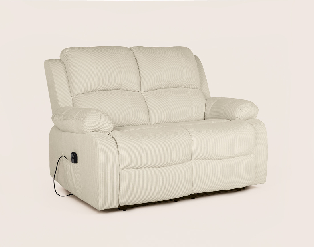 Canapé ARMAND 2 places relax électrique en velours côtelé | Best Mobilier