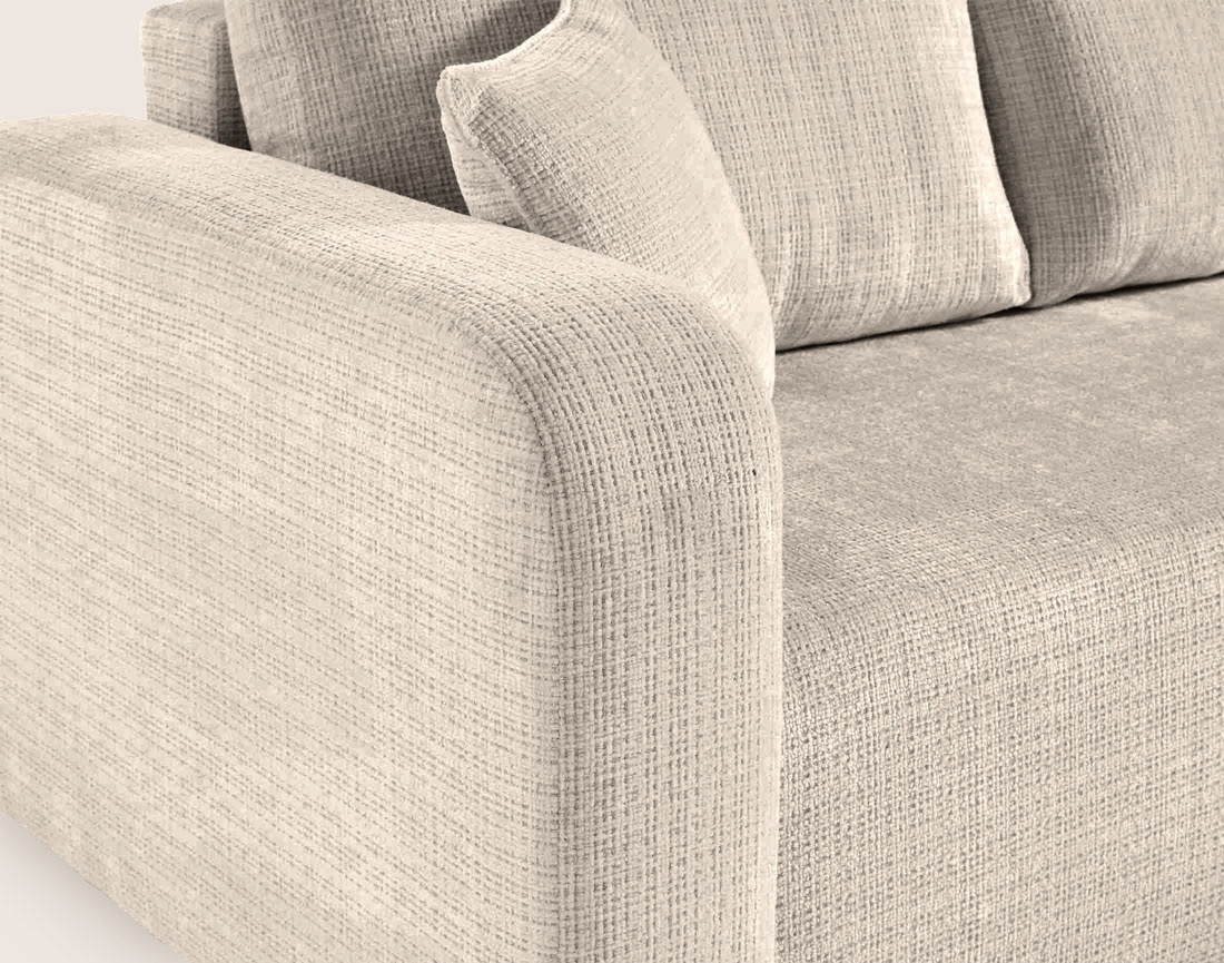 Canapé MIRO d'angle réversible 4 places convertible avec coffre en velours texturé | Best Mobilier