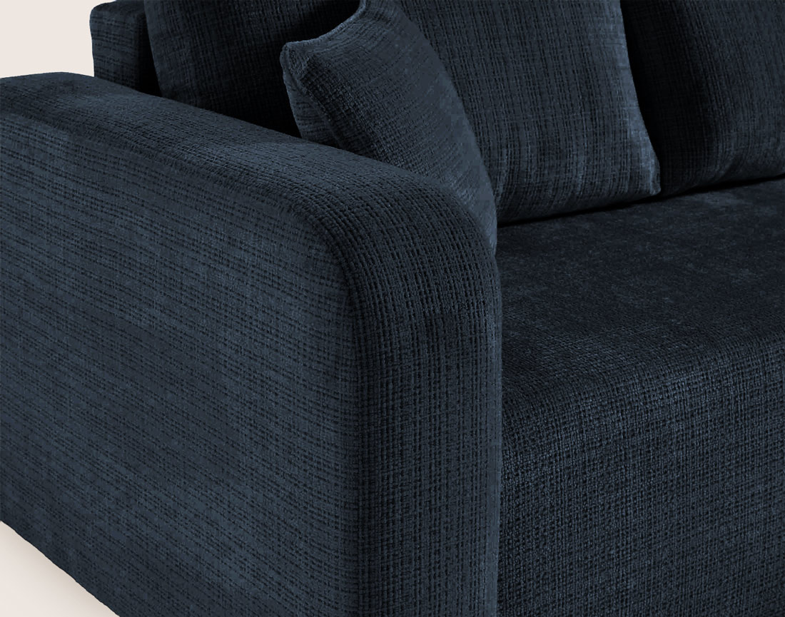 Canapé MIRO d'angle réversible 4 places convertible avec coffre en velours texturé | Best Mobilier