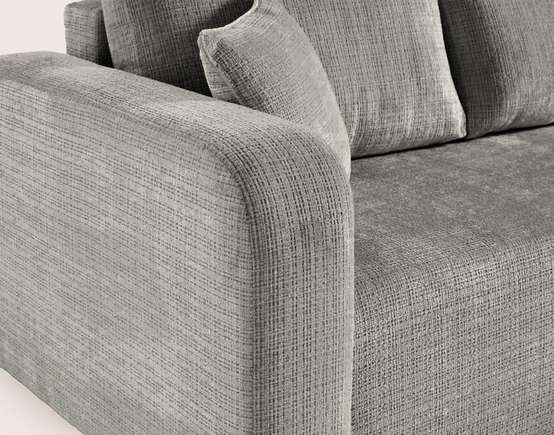Canapé MIRO d'angle réversible 4 places convertible avec coffre en velours texturé | Best Mobilier