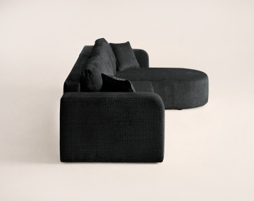 Canapé MIRO d'angle réversible 4 places convertible avec coffre en velours texturé | Best Mobilier