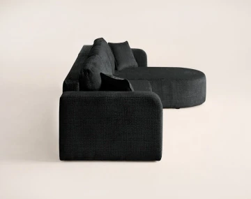 Canapé MIRO d'angle réversible 4 places convertible avec coffre en velours texturé | Best Mobilier
