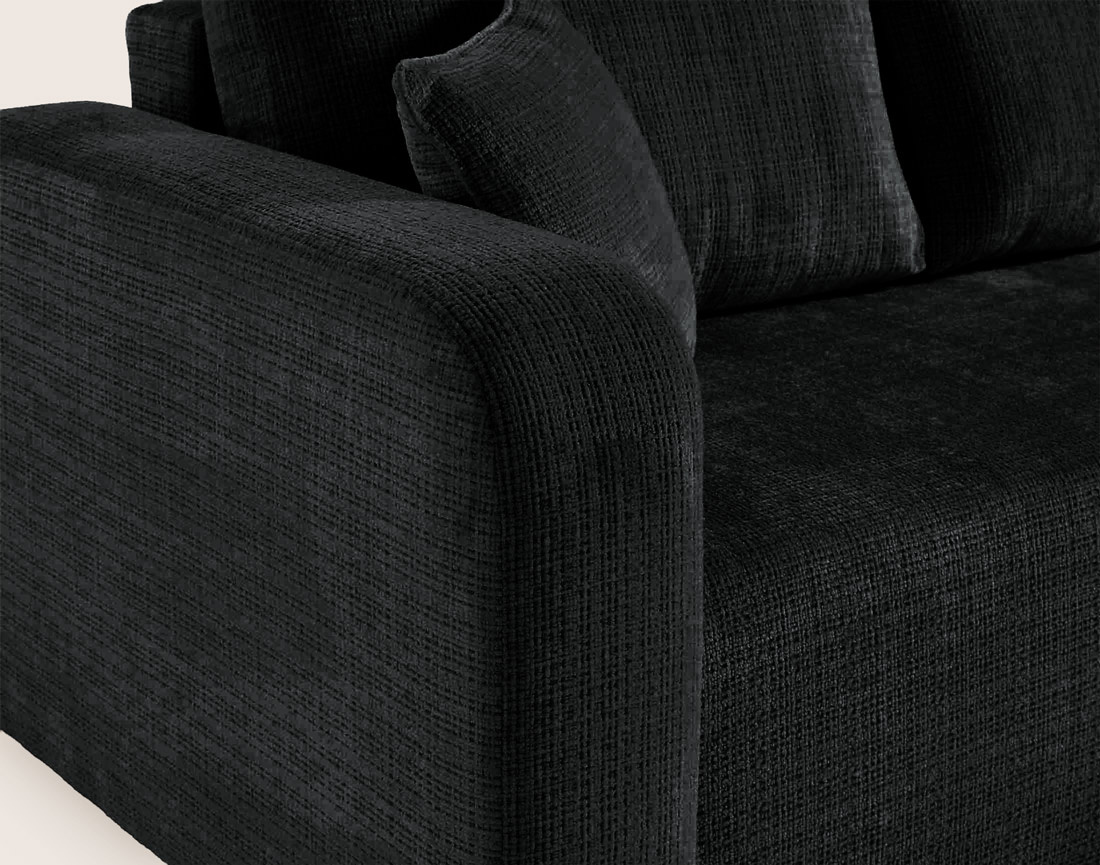 Canapé MIRO d'angle réversible 4 places convertible avec coffre en velours texturé | Best Mobilier