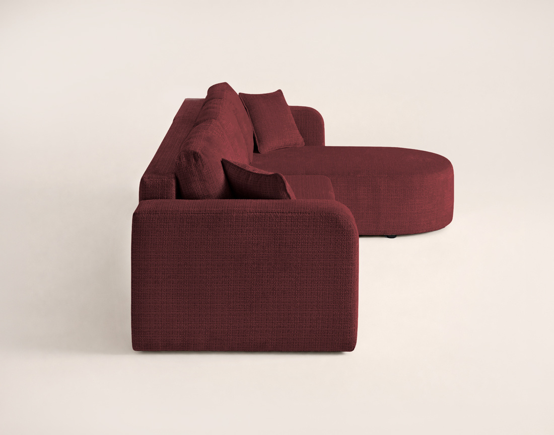 Canapé MIRO d'angle réversible 4 places convertible avec coffre en velours texturé | Best Mobilier