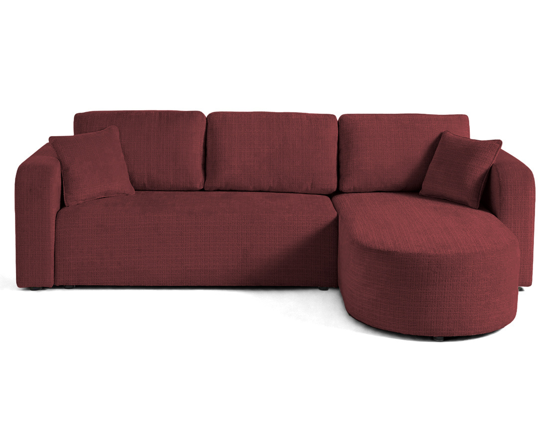 Canapé MIRO d'angle réversible 4 places convertible avec coffre en velours texturé | Best Mobilier