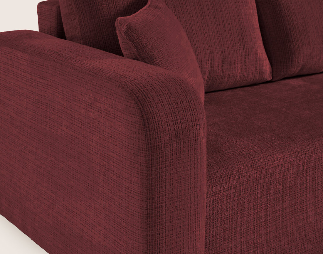 Canapé MIRO d'angle réversible 4 places convertible avec coffre en velours texturé | Best Mobilier