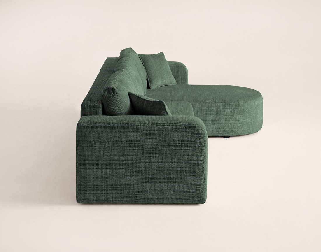 Canapé MIRO d'angle réversible 4 places convertible avec coffre en velours texturé | Best Mobilier