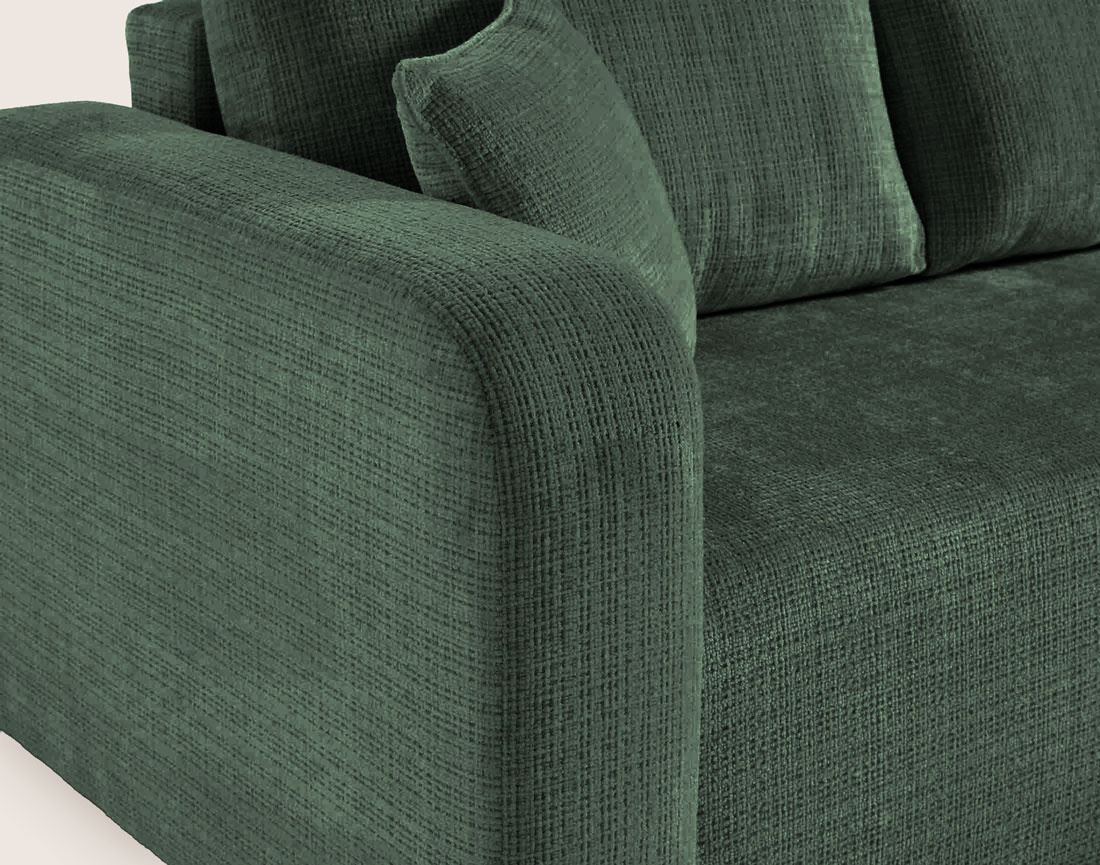 Canapé MIRO d'angle réversible 4 places convertible avec coffre en velours texturé | Best Mobilier