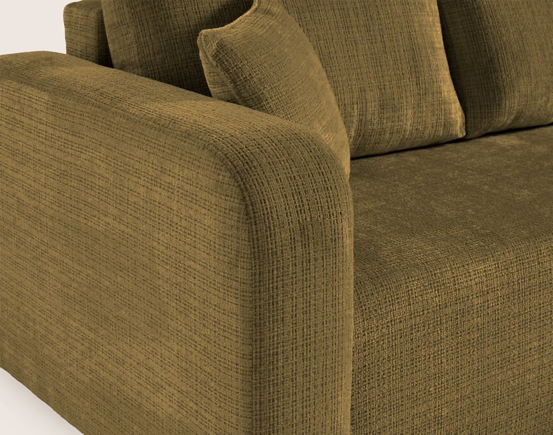 Canapé MIRO d'angle réversible 4 places convertible avec coffre en velours texturé | Best Mobilier