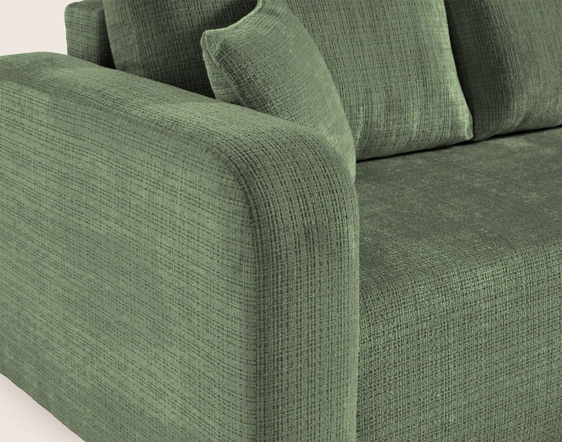 Canapé MIRO d'angle réversible 4 places convertible avec coffre en velours texturé | Best Mobilier