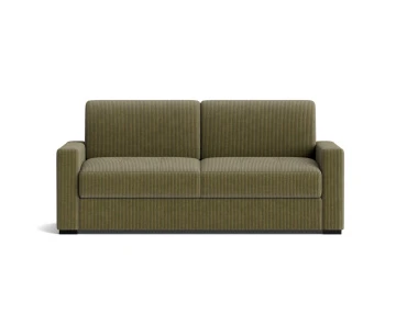 Canapé TRISTAN 3 places convertible express couchage quotidien 140 cm matelas 18 cm en velours côtelé