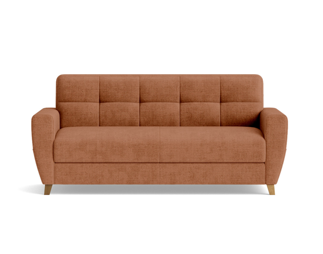 Canapé THIBAULT 3 places convertible express couchage quotidien 140 cm matelas 14 cm velours texturé | Best Mobilier