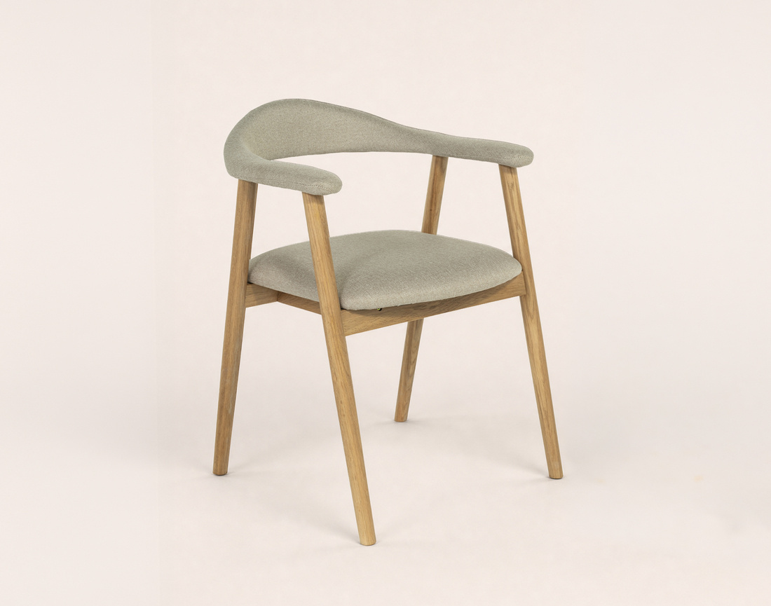 Chaise LORE en chêne massif et tissu | Best Mobilier