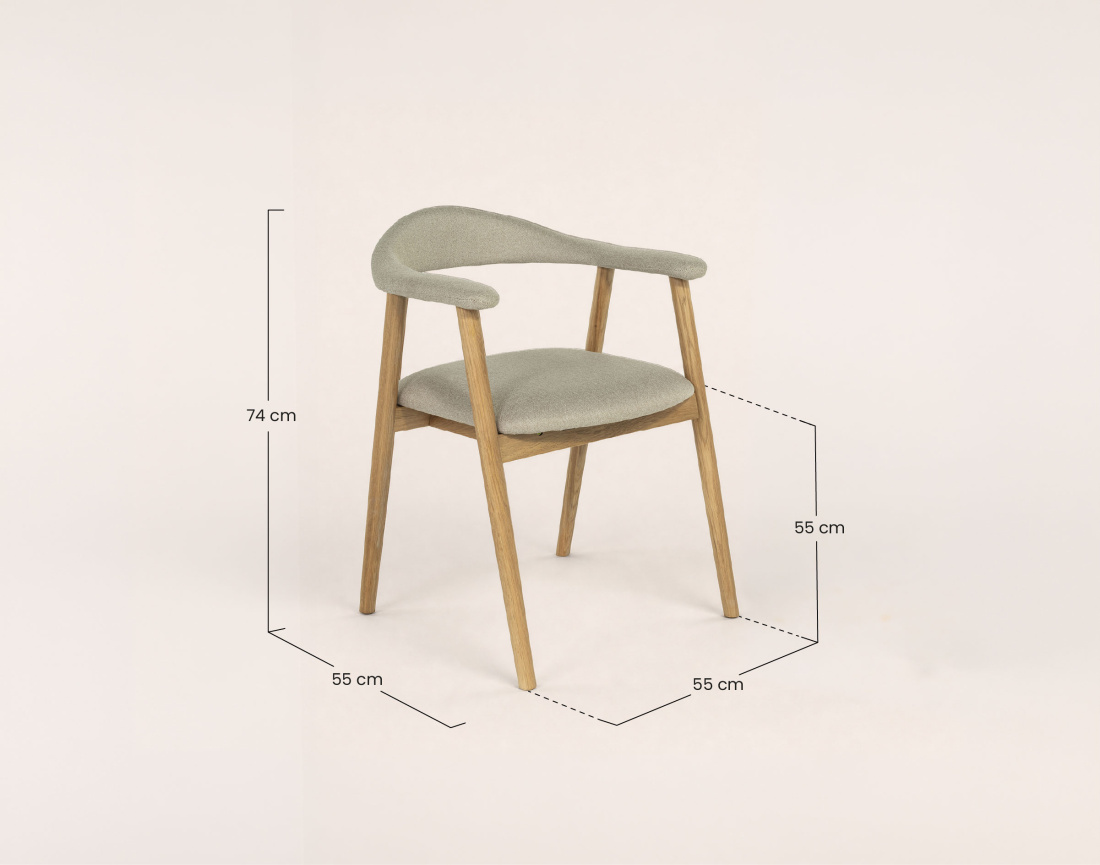 Chaise LORE en chêne massif et tissu | Best Mobilier