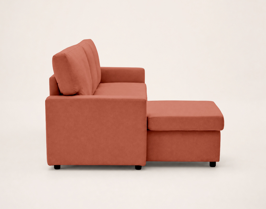 Canapé MEIYA d’angle 4 places en tissu convertible avec coffre | Best Mobilier