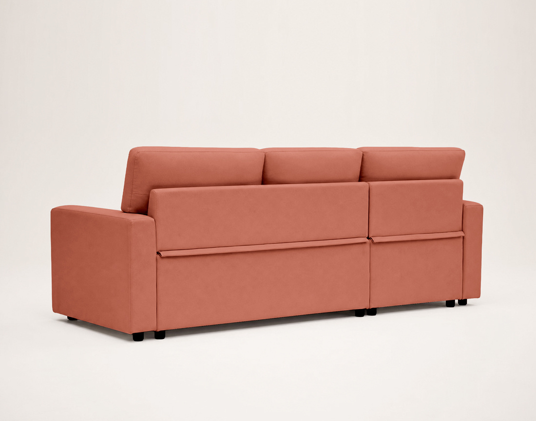 Canapé MEIYA d’angle 4 places en tissu convertible avec coffre | Best Mobilier
