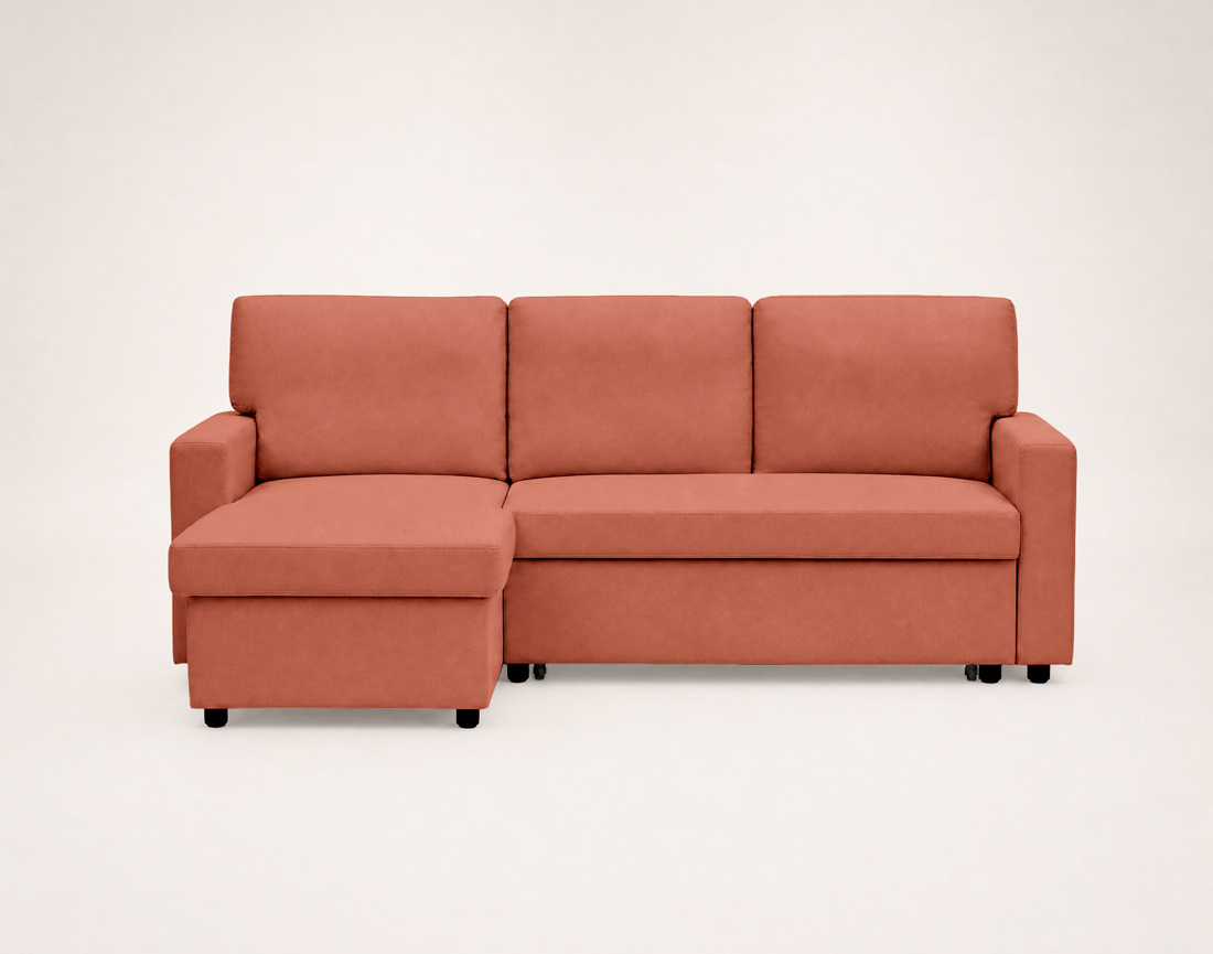 Canapé MEIYA d’angle 4 places en tissu convertible avec coffre | Best Mobilier