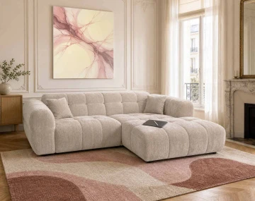 Canapé d'angle droit 4 places Pet Friendly Mini Ray - Best Mobilier
