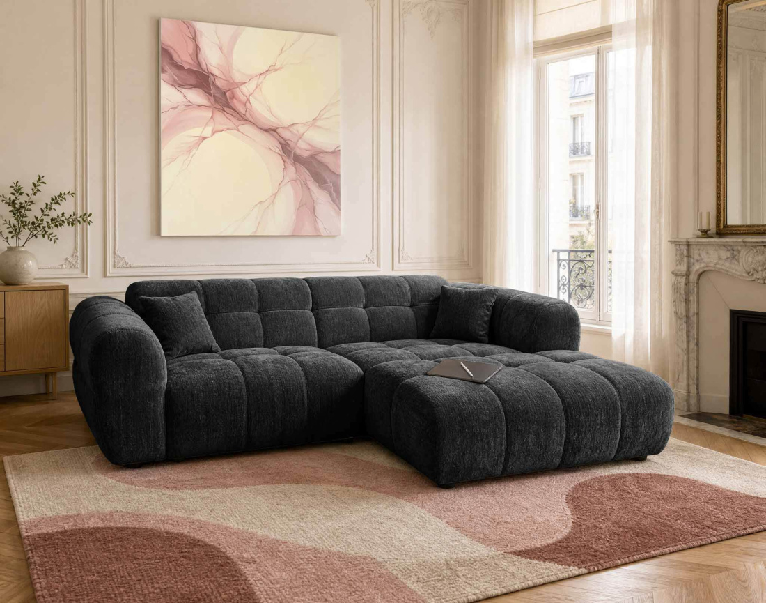 Canapé d'angle droit 4 places Pet Friendly Mini Ray - Best Mobilier