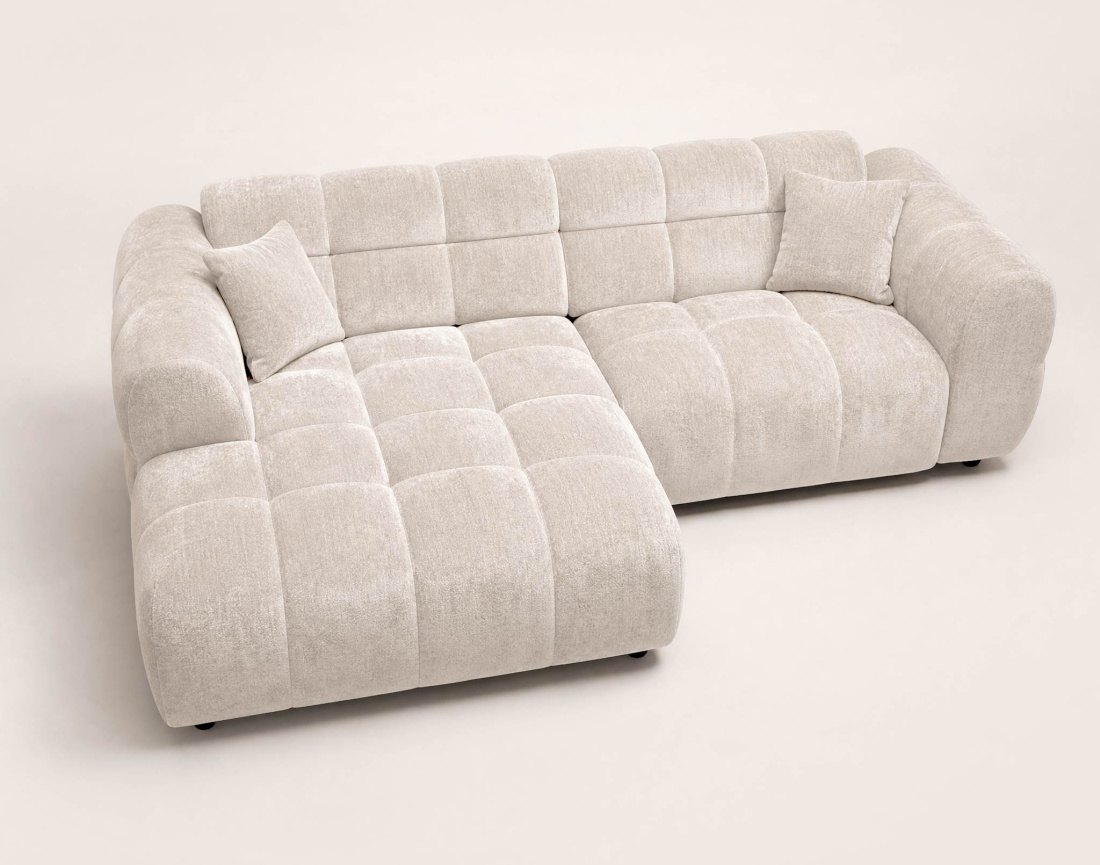 Canapé d'angle gauche 4 places adapté aux animaux Mini Ray - Best Mobilier