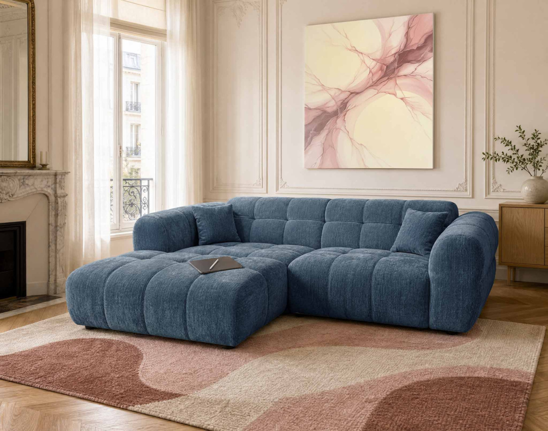 Canapé d'angle gauche 4 places adapté aux animaux Mini Ray - Best Mobilier