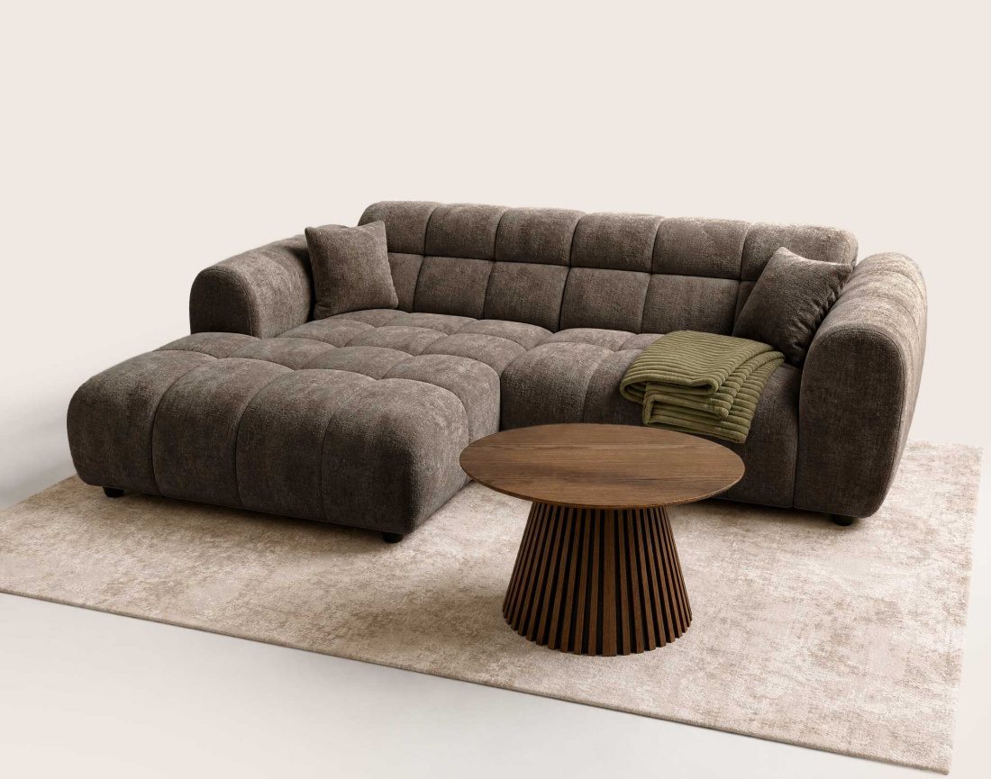Canapé d'angle gauche 4 places adapté aux animaux Mini Ray - Best Mobilier