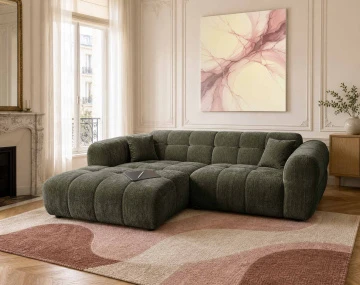 Canapé d'angle gauche 4 places adapté aux animaux Mini Ray - Best Mobilier