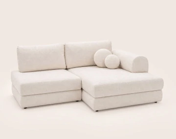 Canapé APRIL angle droit 4 places convertible coffre velours texturé | Best Mobilier