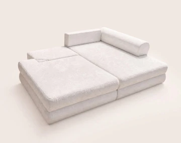 Canapé APRIL angle droit 4 places convertible coffre velours texturé | Best Mobilier