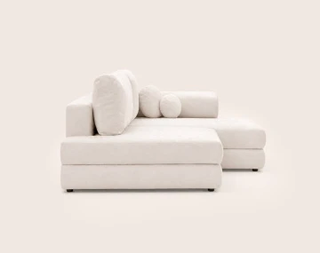 Canapé APRIL angle droit 4 places convertible coffre velours texturé | Best Mobilier