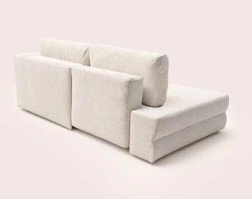 Canapé APRIL angle droit 4 places convertible coffre velours texturé | Best Mobilier