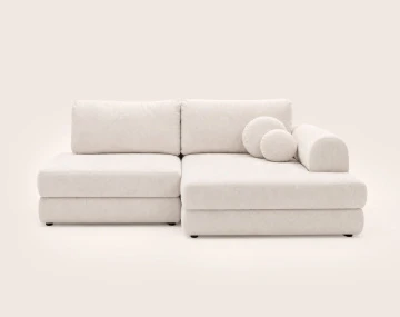 Canapé APRIL angle droit 4 places convertible coffre velours texturé | Best Mobilier
