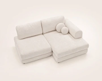 Canapé APRIL angle droit 4 places convertible coffre velours texturé | Best Mobilier
