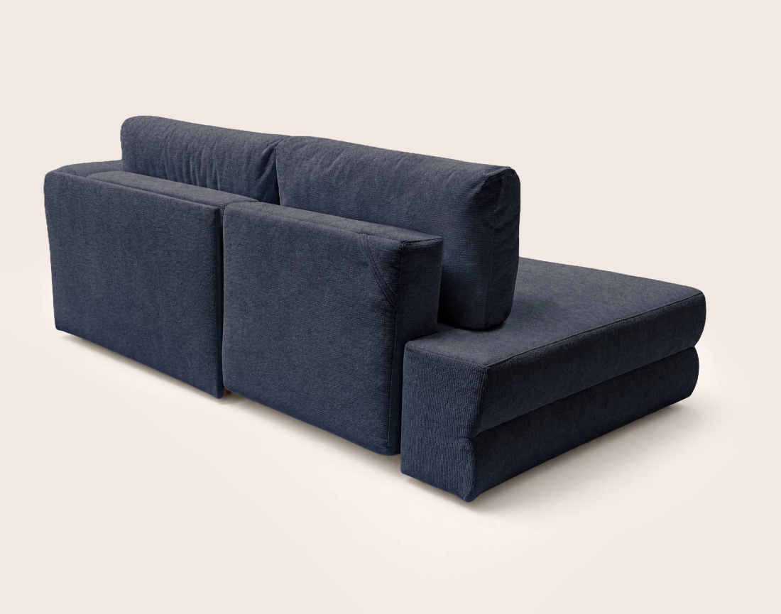Canapé APRIL angle droit 4 places convertible coffre velours texturé | Best Mobilier
